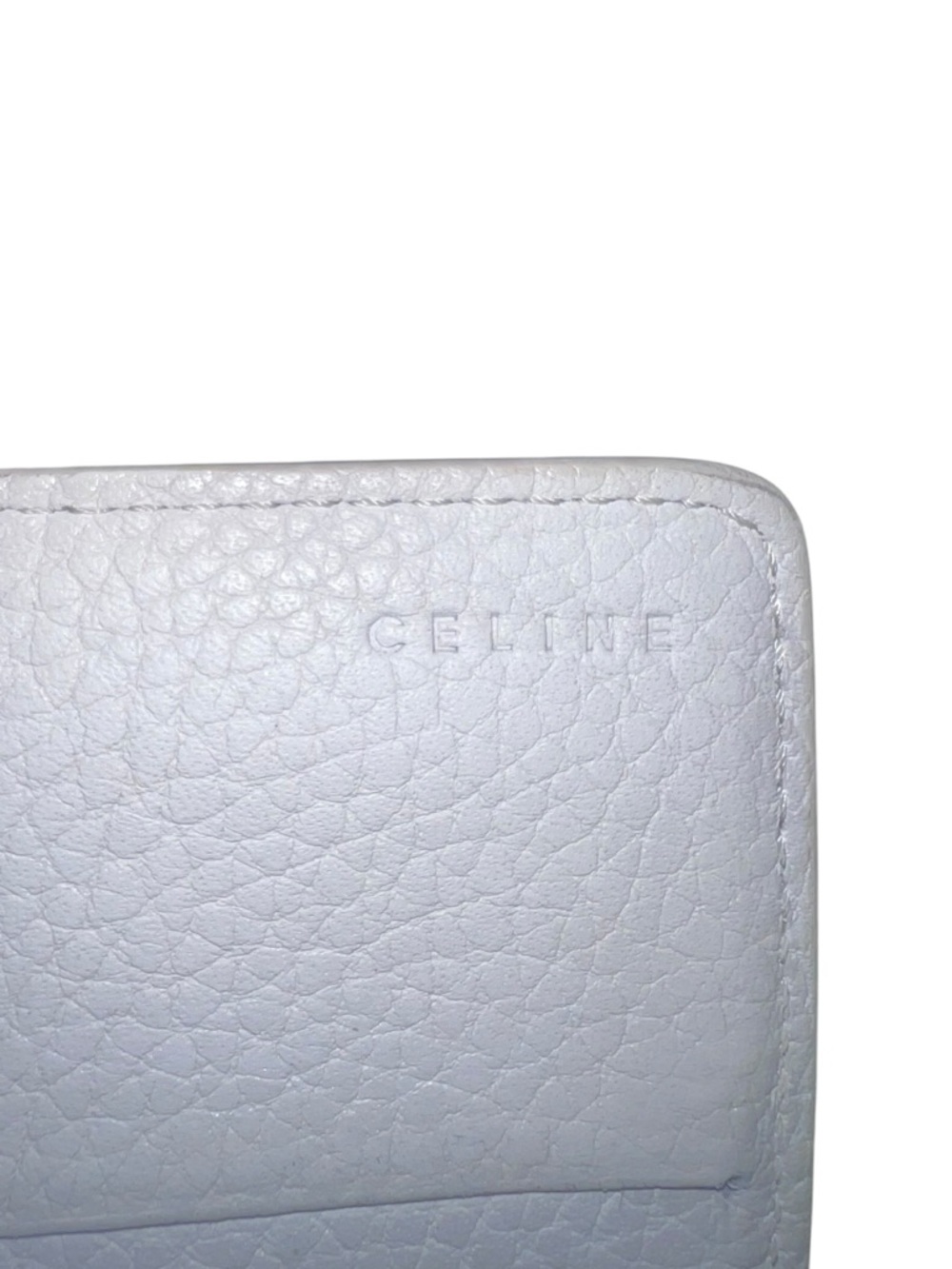 Celine White Embossed Leather Flap Wallet - Picture 11 of 13